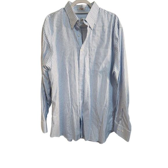 Men's Peter Millar Cotton Check Sport Shirt Nanolux Size XL - Picture 1 of 3
